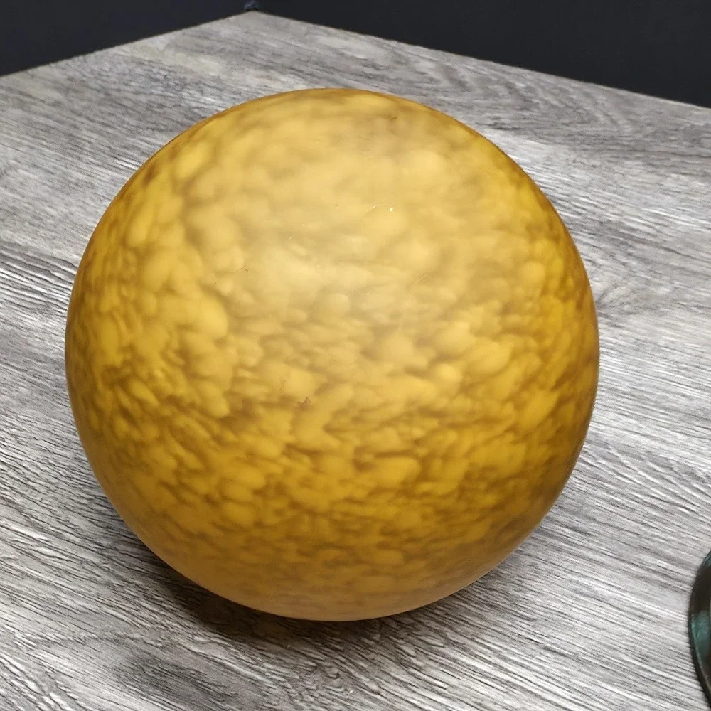 Vintage Orange Sphere Table/Desk Lamp With Brass Stand - Amazingly Beautiful
